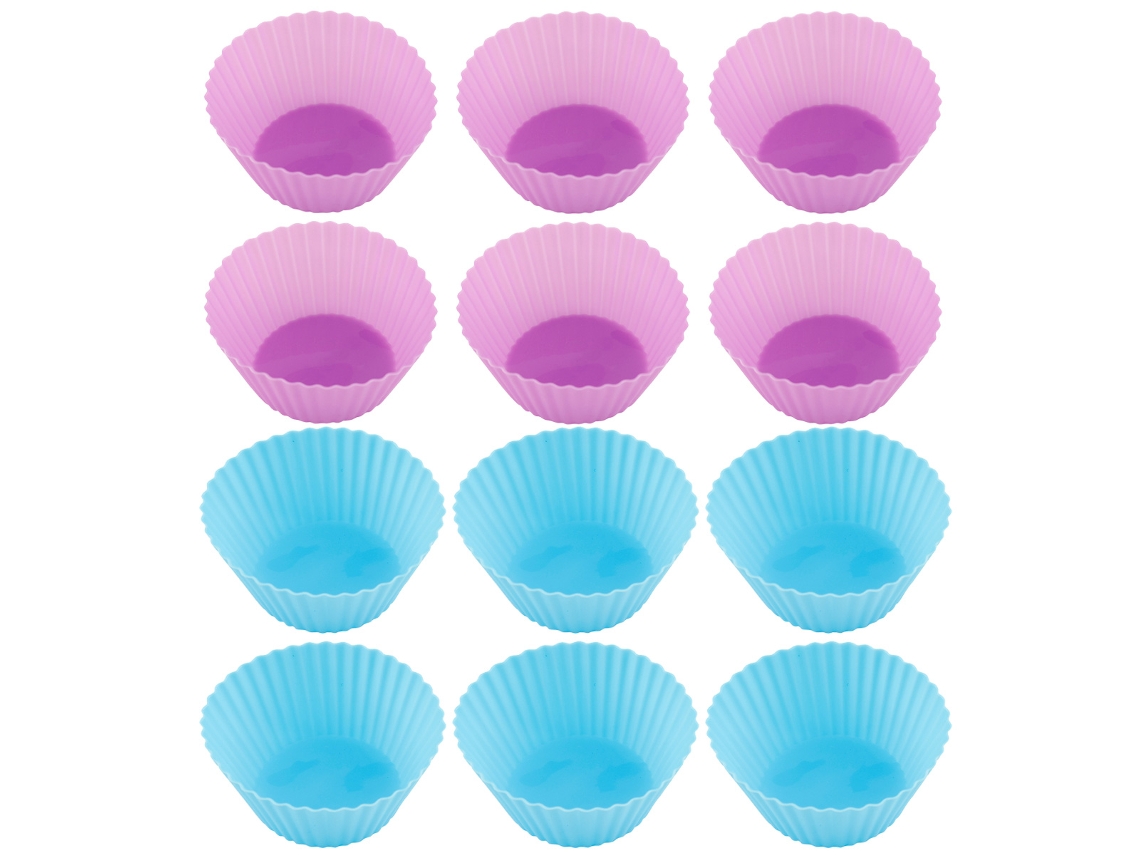 NEVEANCE Tazas de silicona reutilizables antiadherentes para hornear, moldes para cupcakes y muffins