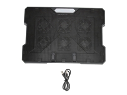 Base De Refrigeración Para Portátil Con 9 Alturas Ajustables, 6 Ventiladores Silenciosos Y 2 Puertos Usb