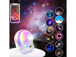 Proyector de galaxia inteligente, lámpara de noche para dormitorio, 256 modos, luz nocturna para niños, observa las estrellas y la luna (Chronus White)