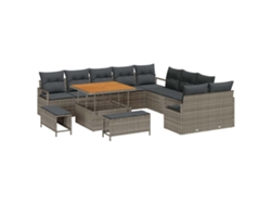 Maison Exclusive - Conjunto De Sofá De Jardín Con Cojín Con Almohada 13 Pcs Gris