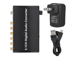 Convertidor De Audio Digital De 5.1 Canales, Conmutador Automático De Fibra A Coaxial De 100-240 V (enchufe