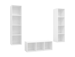 Conjunto de muebles para TV de 3 piezas de madera contrachapada blanca MAISON EXCLUSIVE
