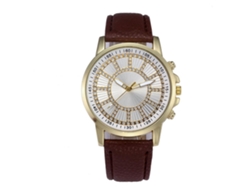 Reloj De Pulsera Unisex De Cristales Simples Y Moderno Quartz (marrón)