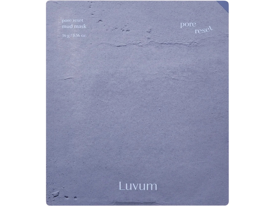 Mascarilla purificante de arcilla 16 g con barro marino, carbón vegetal y AHA LUVUM