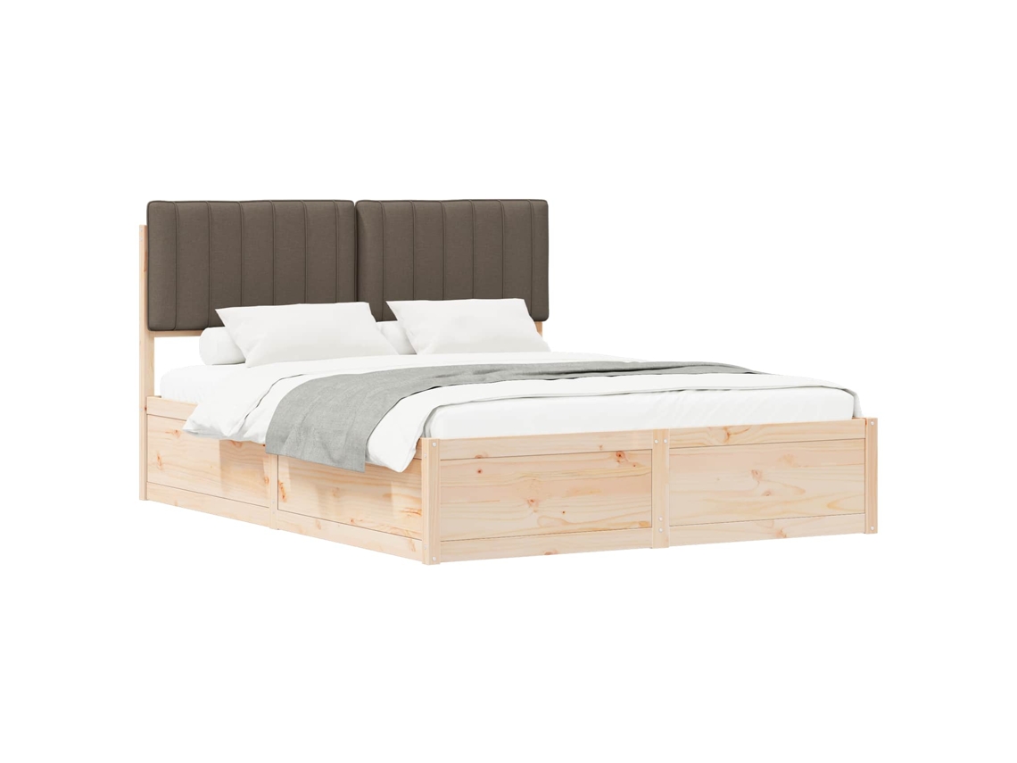 Maison Exclusive - Estructura De Cama Con Cabecera Tapizada Taupé 150 X 200 Cm