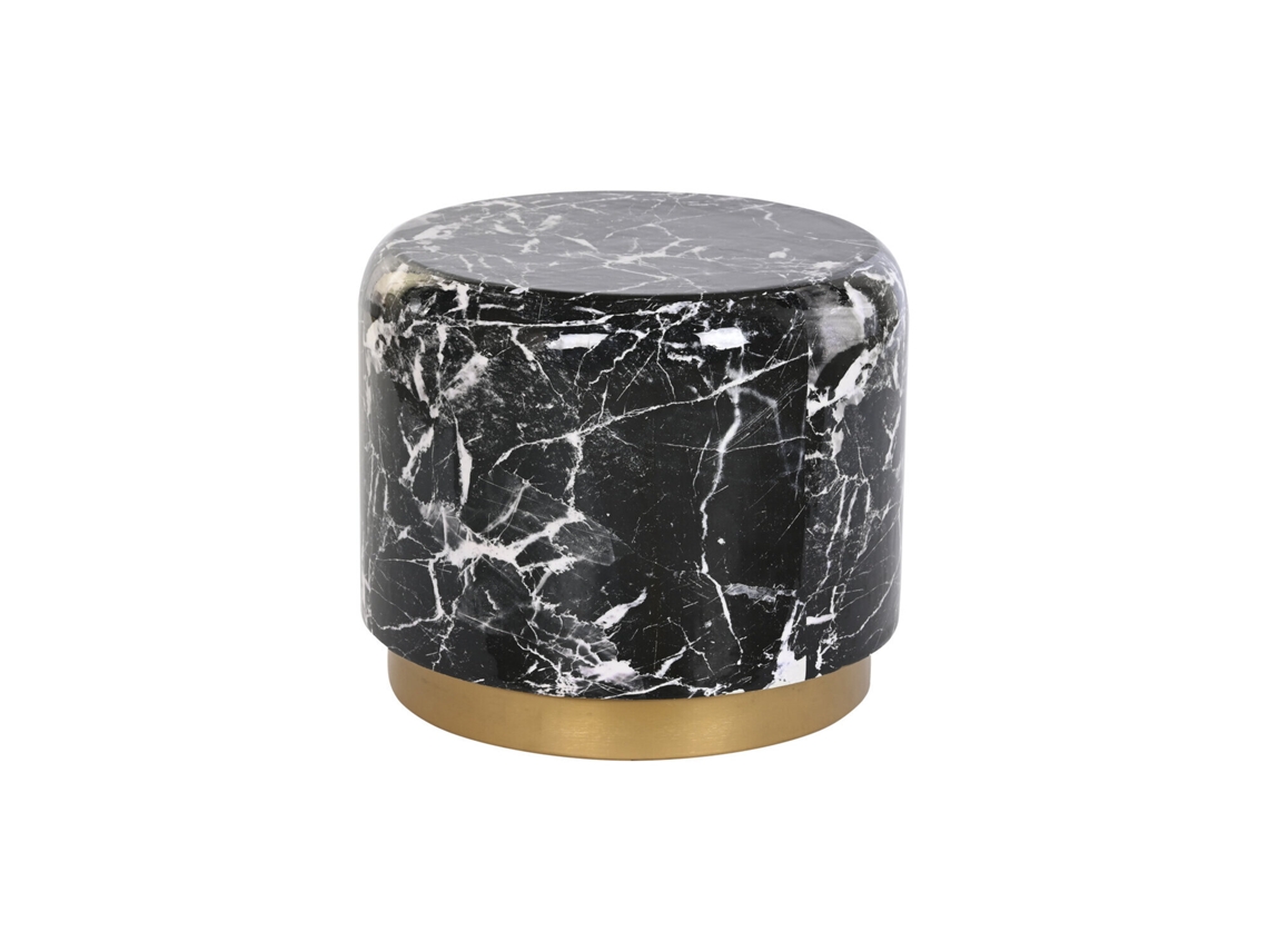 Mesita Auxiliar Hierro Simil Marmol Negro 50x50x45cm