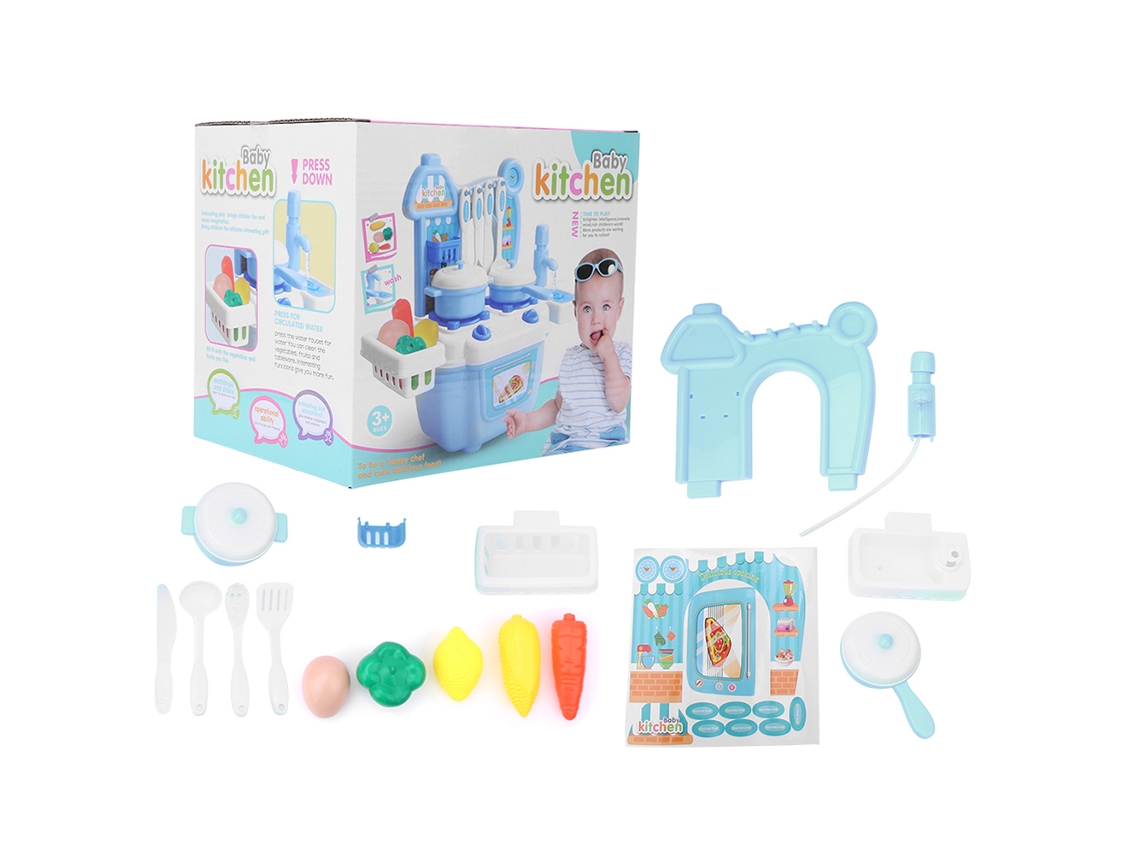 Juego De Cocina Simulación Herramientas De Cocina Juguete Educativo Para Niños Color Cian