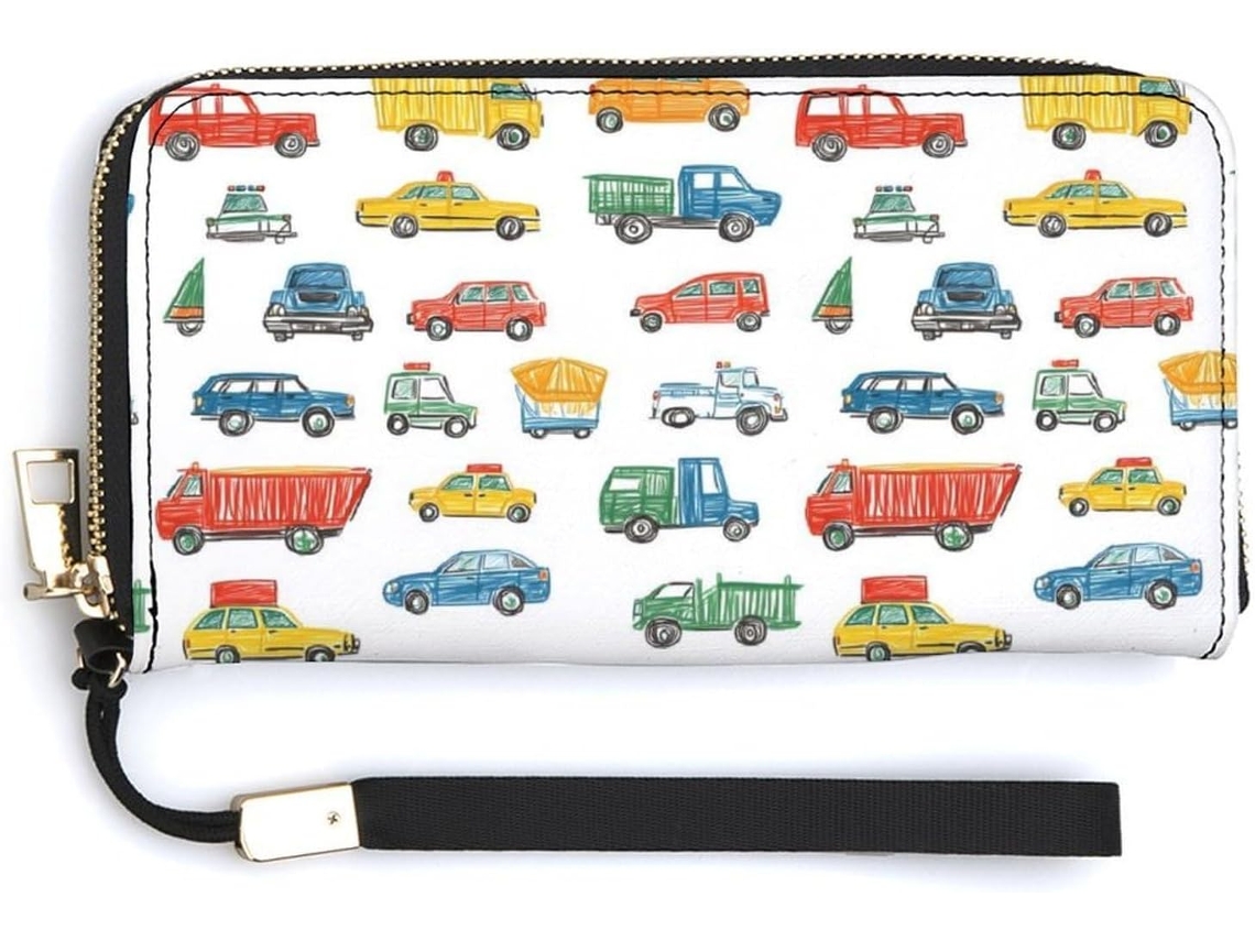 Cartera Cuero Con Cremallera Para Mujer Diseño Estampado