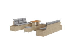 Maison Exclusive - Conjunto De Sofás De Jardín Con Cojín 10 Pcs Beige Poliratán