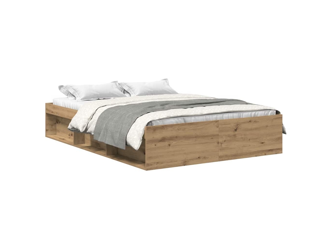 Maison Exclusive - Estructura De Cama Sin Colchón Roble Artesanal 160x200 Cm