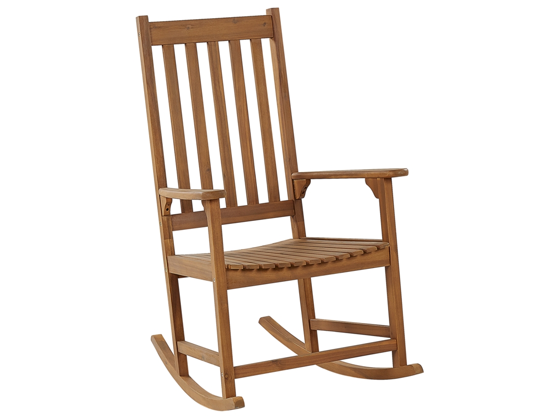Silla mecedora BELIANI Bojano de Madera de acacia Madera clara 66x77x110