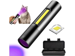 Detector de orina y tiña para mascotas, linterna UV recargable con luz blanca, auxiliar para el cuidado de perros y gatos | Sin marca