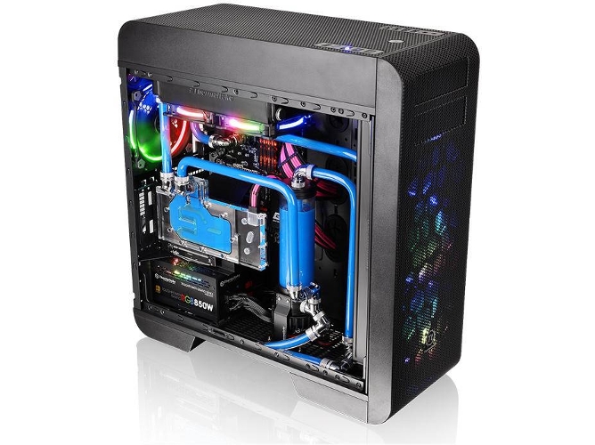 Caja PC THERMALTAKE Core V71 Cristal Templado (ATX Full Tower - Negro)