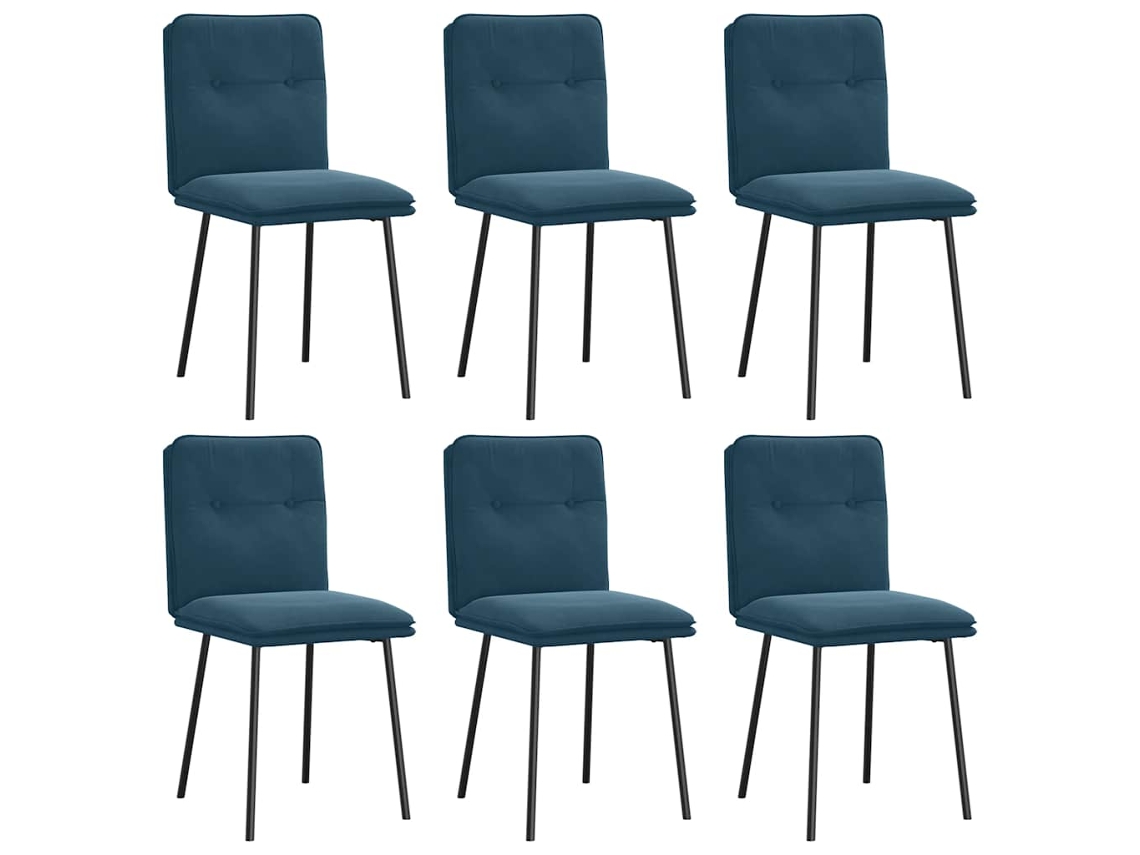 Maison Exclusive - Sillas De Comedor 6 Unidades Terciopelo Azul