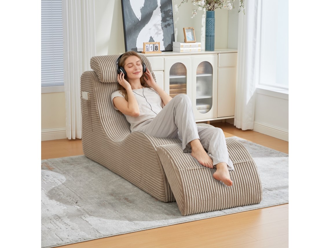 Poltrona Moderna, Design Único, Formato Ergonômico, Espuma De Alta Elasticidade. Assento Removível, Bolso Lateral. Caqui.