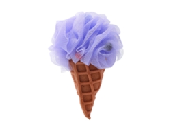 Esponja esférica de baño con forma de helado para la limpieza corporal.