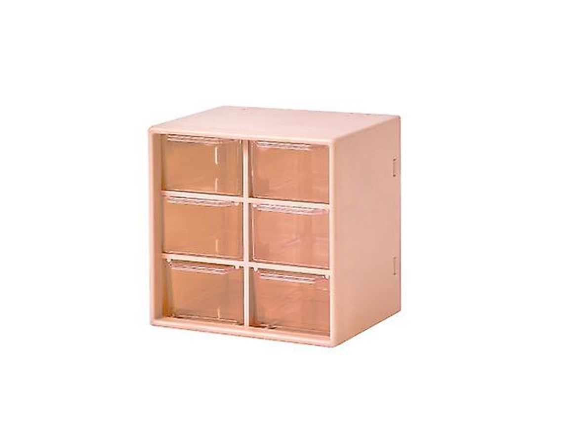 Paquete de 2 cajas para manualidades con 6 cajones: organizador de escritorio para joyas, cosméticos, arte y artículos de costura.
