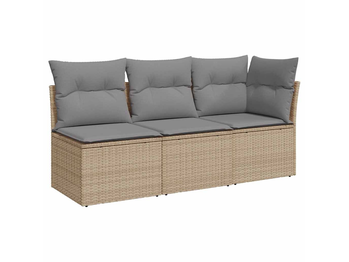 Maison Exclusive - Sofá De Jardín De 3 Plazas Con Cojines Ratán Sintético Beige