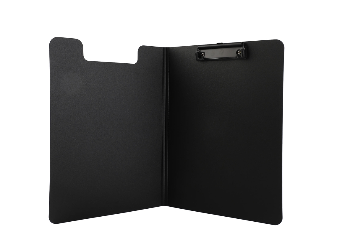 Carpeta Portapapeles A4 Vertical Negra Con Clip Para Oficina Y Escuela, Almacena 100 Hojas, Diseño Simple De Linea Recta