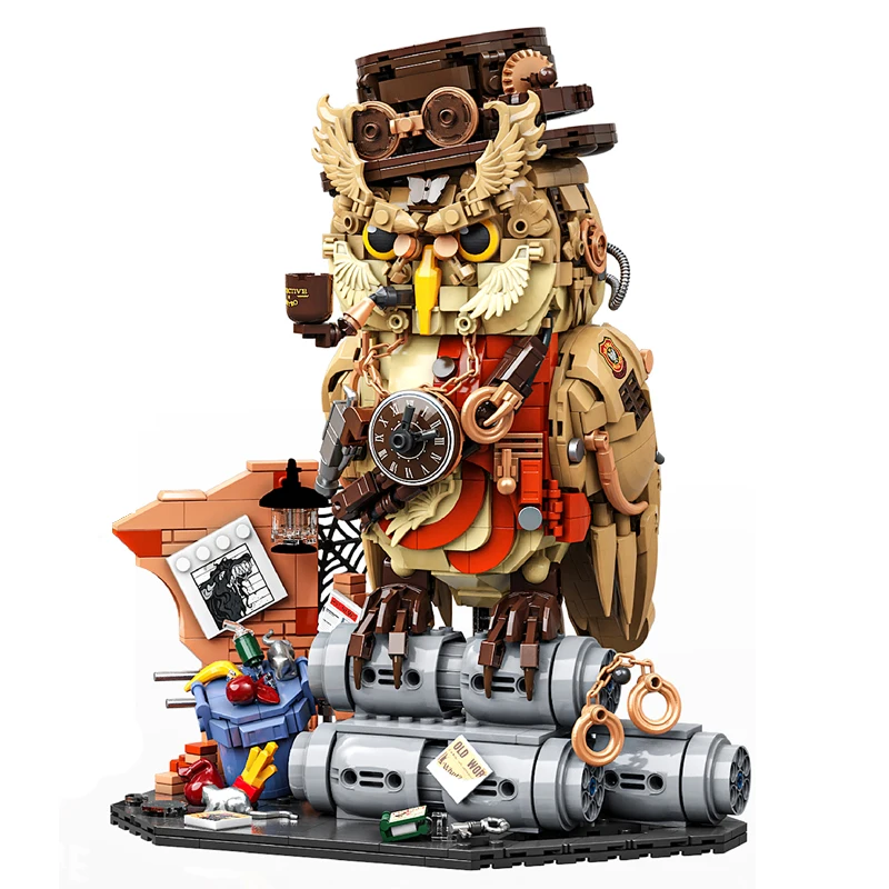 Juego De Bloques De Construcción De Animales Mágicos Del Detective Búho, Juguete Para Armar