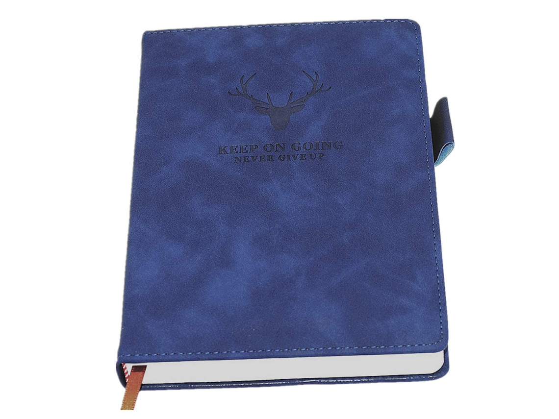Cuaderno azul A5 de tapa dura, papel libre de ácido, encuadernación duradera para uso profesional, escolar y personal.