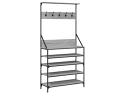 Maison Exclusive - Perchero Con Zapatero Gris Sonoma 90x34x184 Cm