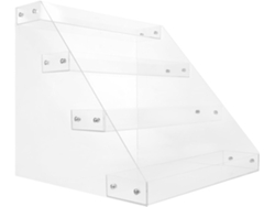 Estante para bebidas de acrílico transparente con 4 niveles, estante en forma de escalera para supermercados y tiendas de conveniencia.