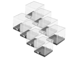 Caja De Almacenamiento Cuadrada Transparente De 8 Piezas (2,7 Pulgadas) Para Exhibir Muestras De Minerales.