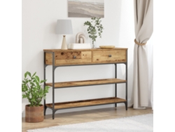 Mesa consola  Mesa auxiliar  Mesa auxiliar de madera antigua (100 x 25 x 75 cm), madera de ingeniería y acero (WSD876005), Lovely Home
