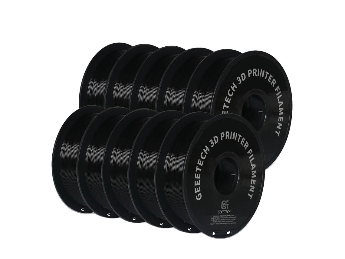 Filamento para impresora 3D, resistente y ecológico, acabado seda, PETG negro 10 kg OEM