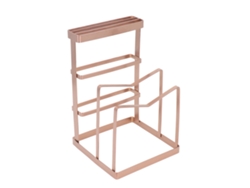 Estante de cocina de oro rosa para tabla de cortar y organizador