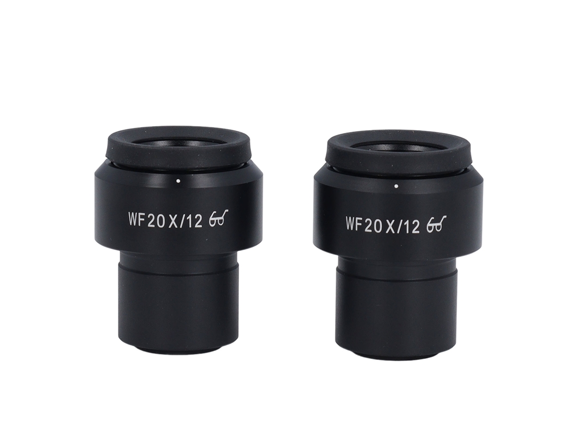 2 oculares de microscopio de campo amplio WF20x con dioptría ajustable e interfaz de 30 mm