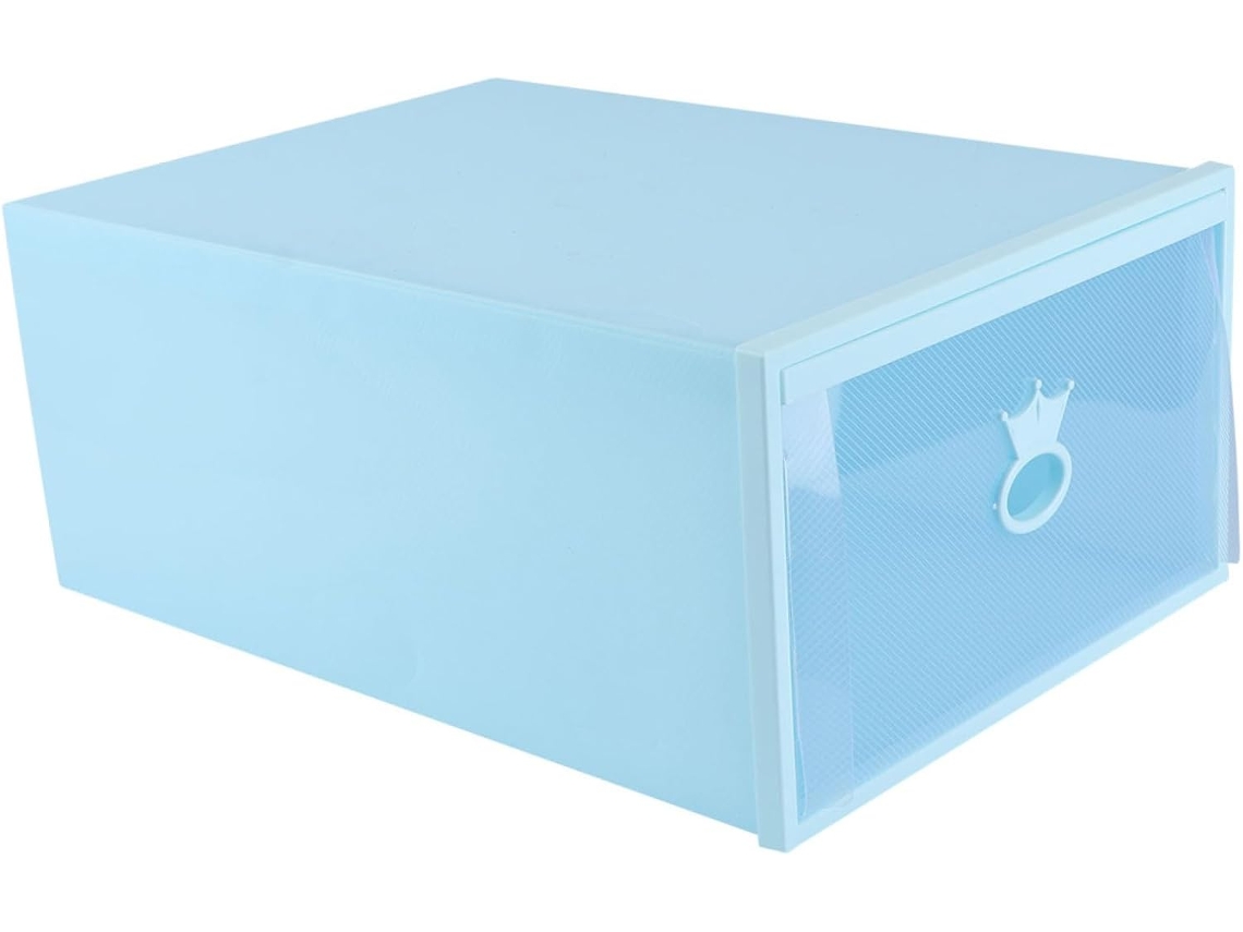 Zapatos Plástico Grueso Ventana Transparente Cierre Reforzado Almacenamiento Unisex 33x23x14cm Apilable Caja
