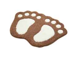 2026-alfombra Anti-deslizante Absorbente Baño Diseño Pies Grandes Poliéster Marrón 40x60cm Marrón