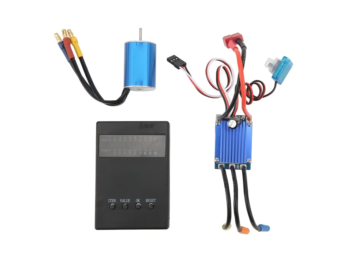 Kit Motor Brushless 2435 4500kv Com Esc 25a Programável Para Carros Rc 1/16 1/18