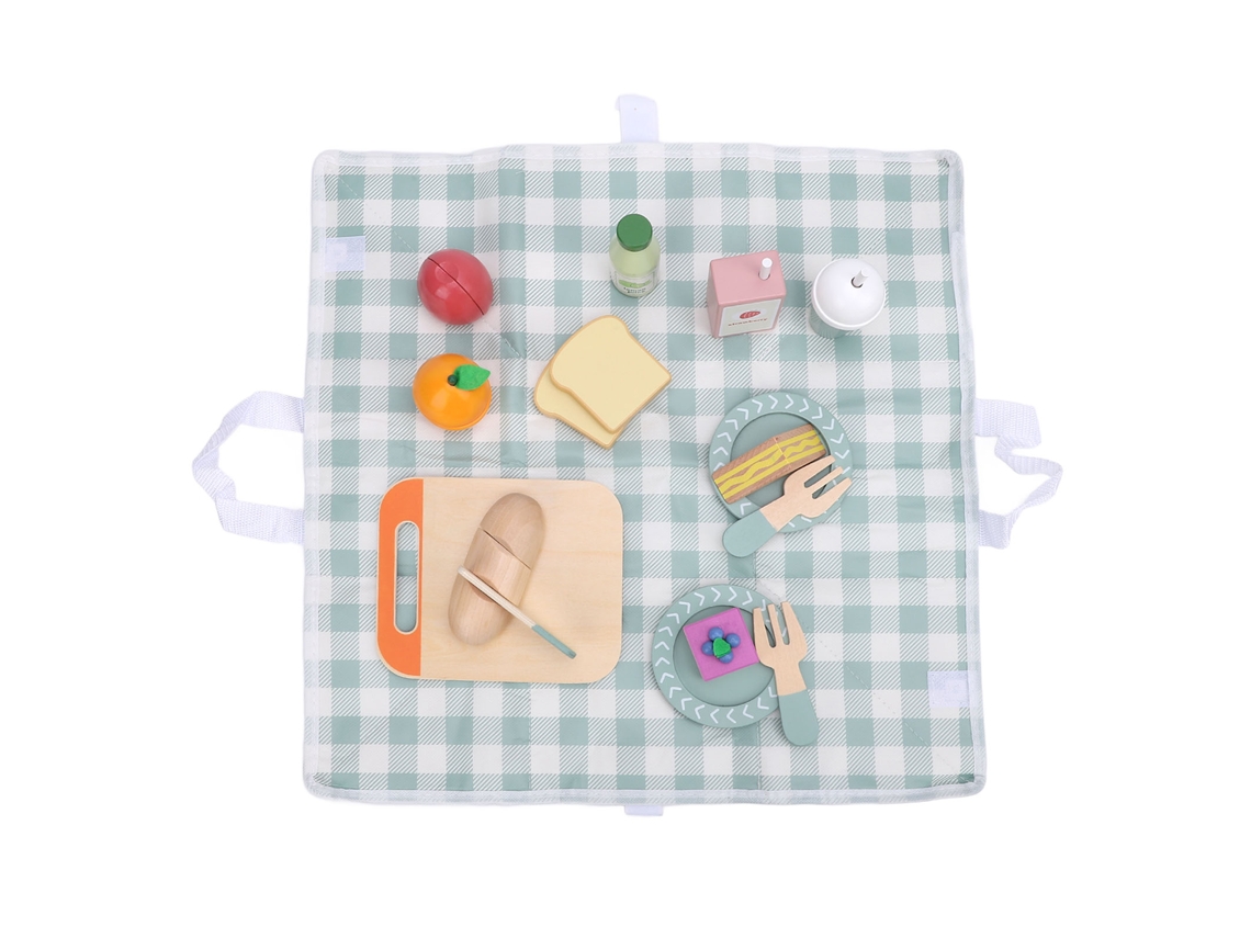 Juego de juguetes de madera para picnic infantil Walshlxq: simulador educativo para desarrollar la motricidad fina.