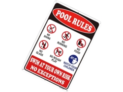 Letrero De Reglas Para La Piscina – Letrero De 20 Cm (7,87 Pulgadas) "nade Bajo Su Propio Riesgo", Letreros Metálicos