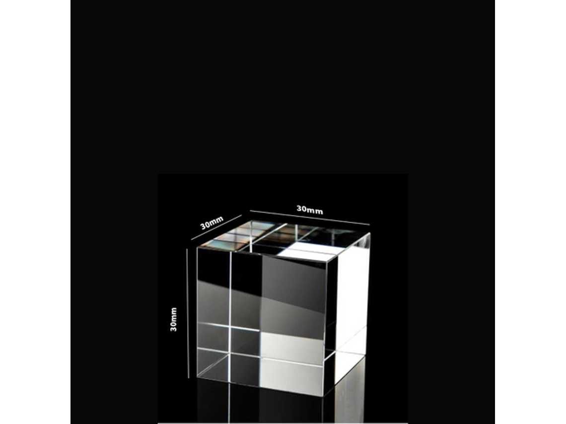 Cubo de cristal transparente K9 de 3x3x3 cm