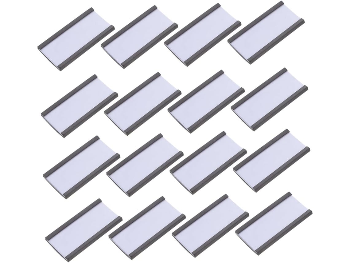 50 Portatarjetas Magnéticos Con Clip (50x25 Mm) Para Almacén Y Tienda.