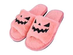 2026-pantuflas De Halloween Calabaza Mujer Zapatos Casa Con Diseño De Cara Animada Peluda Para Niñas Y Damas