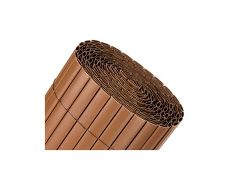 Cañizo ocultación doble cara PVC chocolate 1,5 x 3 metros, para jardin, balcón y terrazas