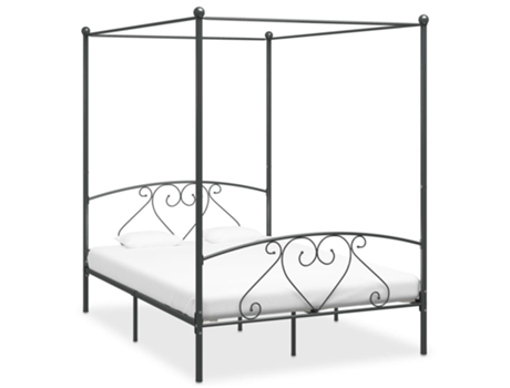MAISON EXCLUSIVE Estructura de cama con dosel metal gris 140X200 cm