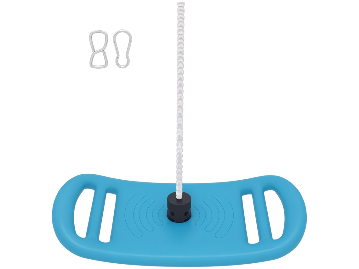 Columpio Infantil Para Uso Interior Y Exterior Con Cuerda Ajustable, Mosquetón, Carga Máxima 70 Kg, Azul