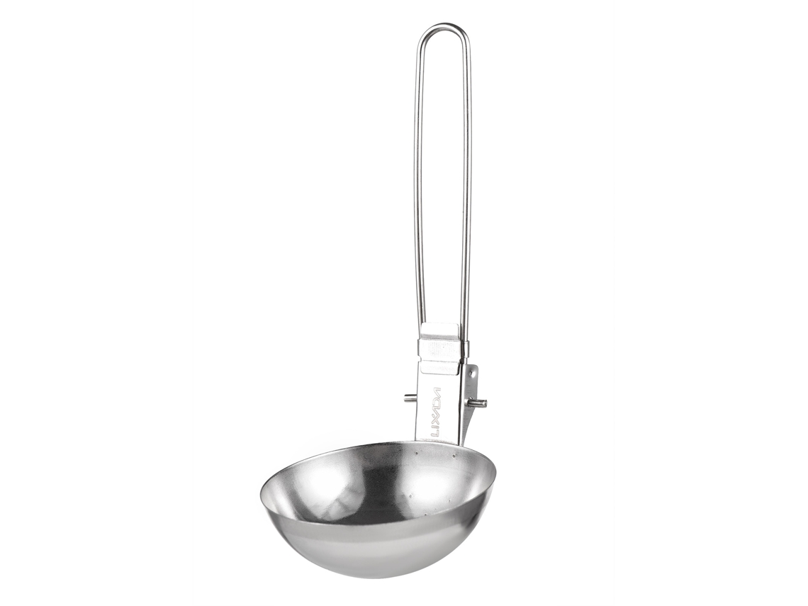 Cuchara Sopera De Acero Inoxidable Con Mango Largo Y Plegable Para Acampar Y Servir.
