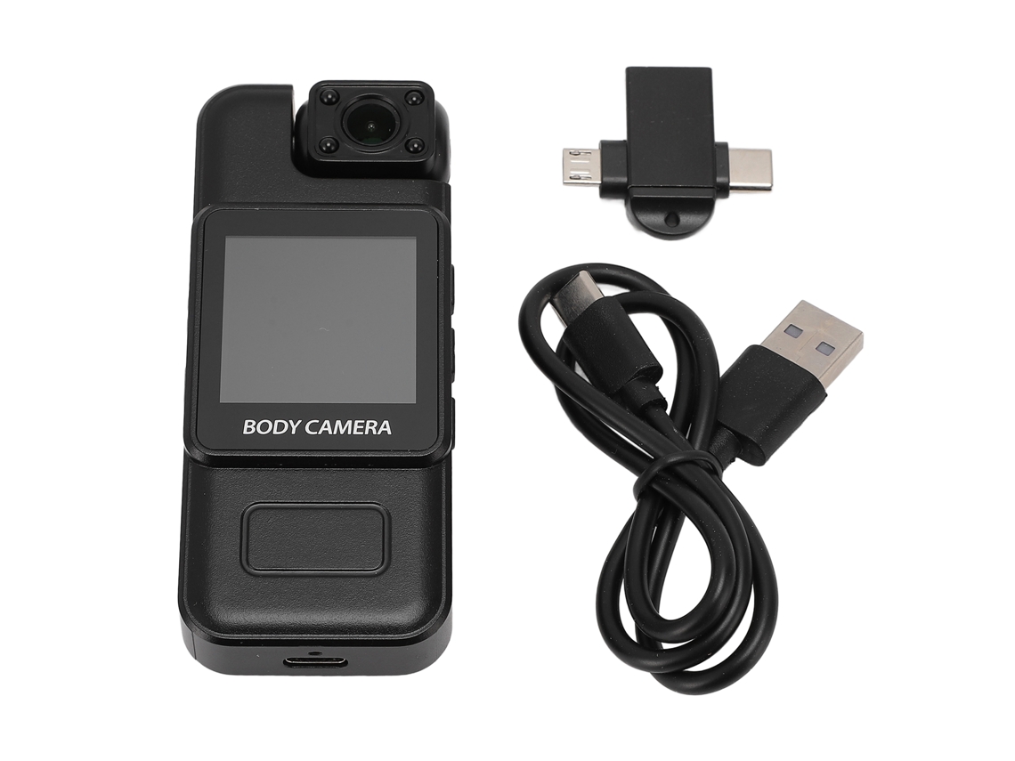Cámara Corporal Con Grabación 4k, Detección De Movimiento, Lente Giratoria De 180°, Videocámara Portátil, Batería De 1000 Mah.