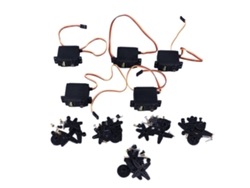 5 juegos de servomotores de 55 g y brazos de 180 grados con engranajes de plástico para robot bípedo, coche, barco, control remoto, 3-7,2 V