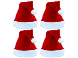 4 Gorros De Papá Noel Para Adultos, Gorro Navideño De Invierno, Suave Y Afelpado, Accesorio Navideño Unisex