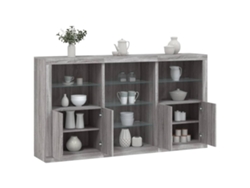 Aparador Con Luces Led Gris Sonoma 181,5x37x100 Cm