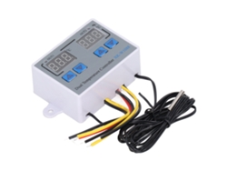 Controlador de temperatura y humedad con pantalla dual, termostato, calefacción/refrigeración, 12 V, sensor NTC de 10 k
