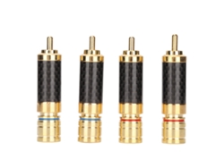 4 Conectores Rca Chapados En Oro Con Carcasa Protectora Para Cables De Altavoz De 8 Mm